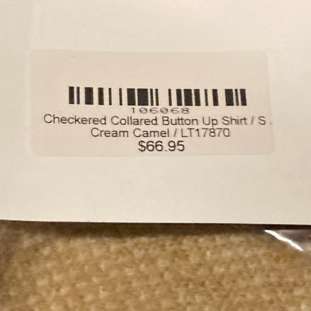 Lush Checkered Cardigan Cream Camel Size Small New With Tags - Picture 8 of 10
